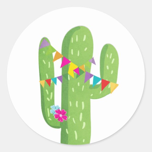 Cactus fiesta favor tag Sticker Mexican party