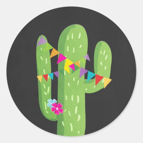 Cactus fiesta favor tag Sticker Mexican party