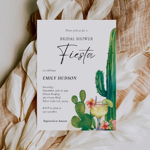 Cactus Fiesta Floral Bridal Shower Invitation