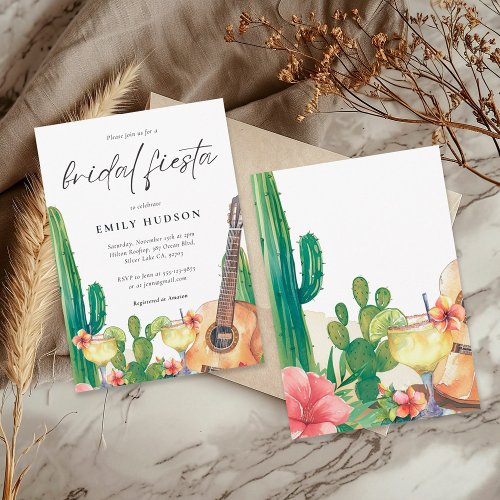 Cactus Fiesta Floral Bridal Shower Invitation