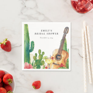 Cactus Fiesta Floral Bridal Shower Napkins