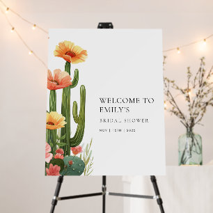 Cactus Fiesta Floral Bridal Shower Welcome Sign