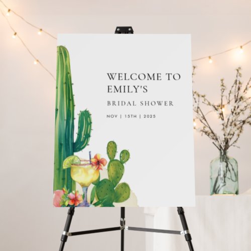Cactus Fiesta Floral Bridal Shower Welcome Sign