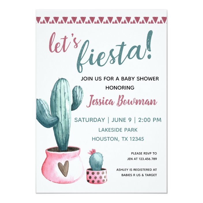 cactus themed baby shower invitations