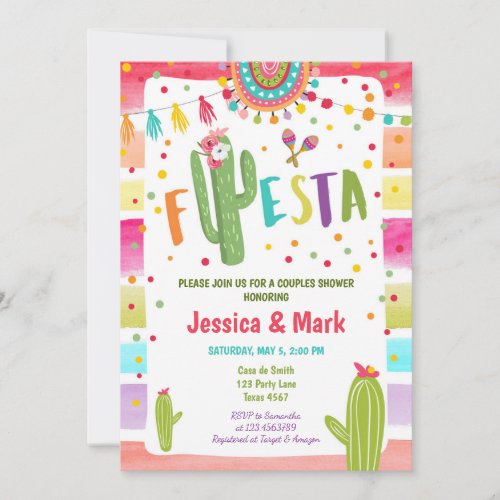 Cactus Fiesta Mexican Couples Shower Invite