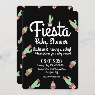 Cactus Fiesta Mix Repeat Baby Shower Invitation