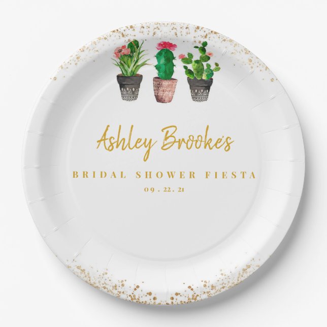 Cactus Fiesta Paper Plates (Front)