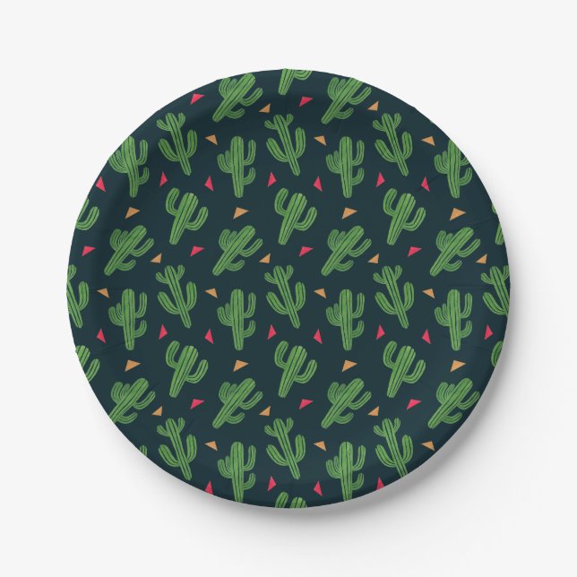 Cactus Fiesta Paper Plates (Front)