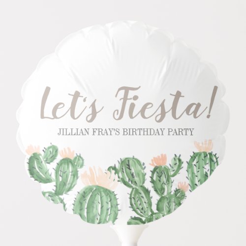 Cactus fiesta succulent birthday feista balloon