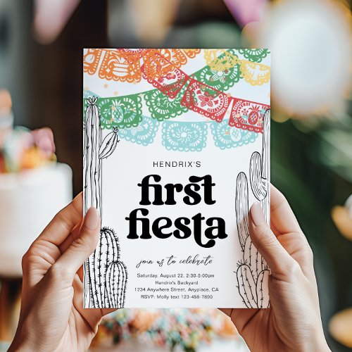 Cactus First Fiesta Birthday Invitation