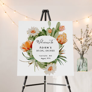 Cactus Floral Desert Bridal Shower Welcome Sign