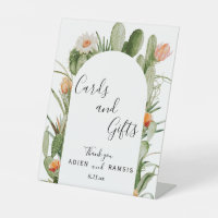 Cactus Floral Desert Wedding Cards and Gifts Sign