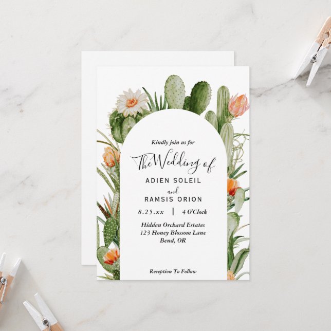 Invitación Cactus - Invitaciones de boda - Pixel and Love