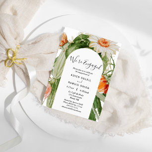 Cactus Floral Desert We're Engaged Invitation