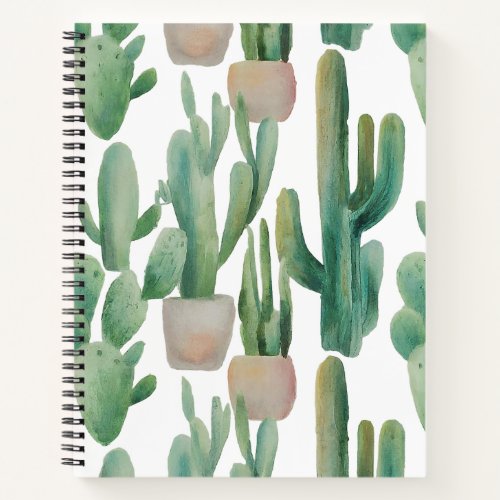 Cactus Floral Pattern Notebook