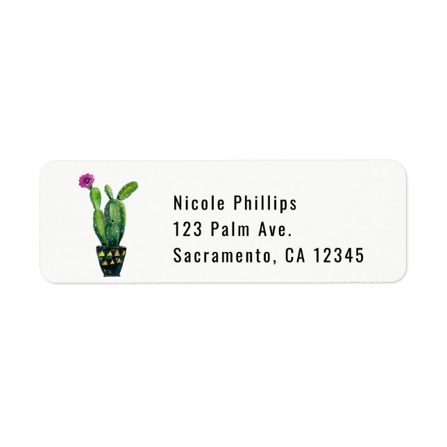 Cactus Floral Rustic Southwestern Bridal Shower Label (Front)