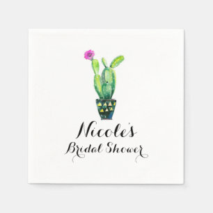 Cactus Floral Rustic Southwestern Bridal Shower Napkins