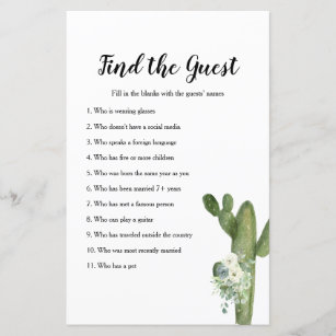 Cactus Floral Taco 'bout Love Find the Guest games