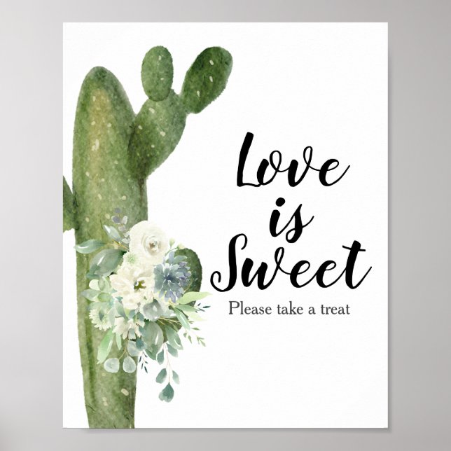Cactus Floral Taco Bout Love is Sweet Sign (Front)