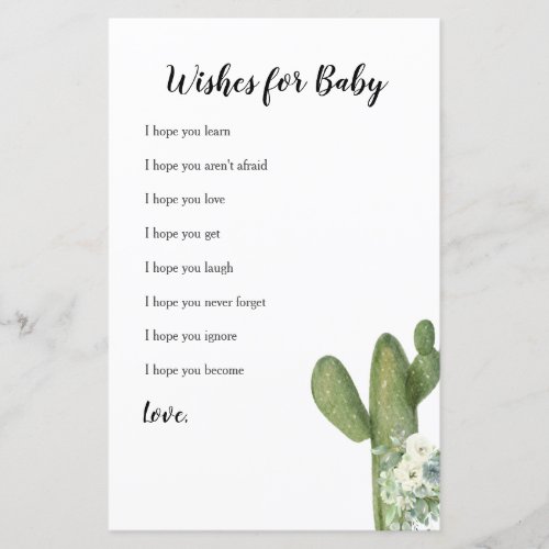 Cactus Floral Taco bout Love Wishes for Baby Card