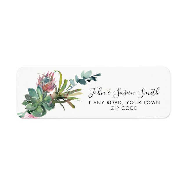 cactus florals return address labels (Front)