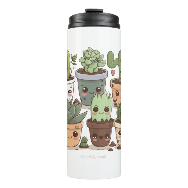 Cactus Florist Funny Succulent Lover Potted Plant Thermal Tumbler (Front)
