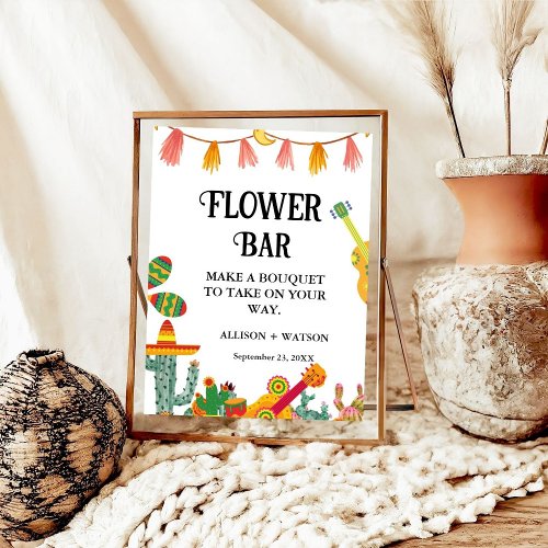 Cactus Flower Bar Bridal Shower Table Sign