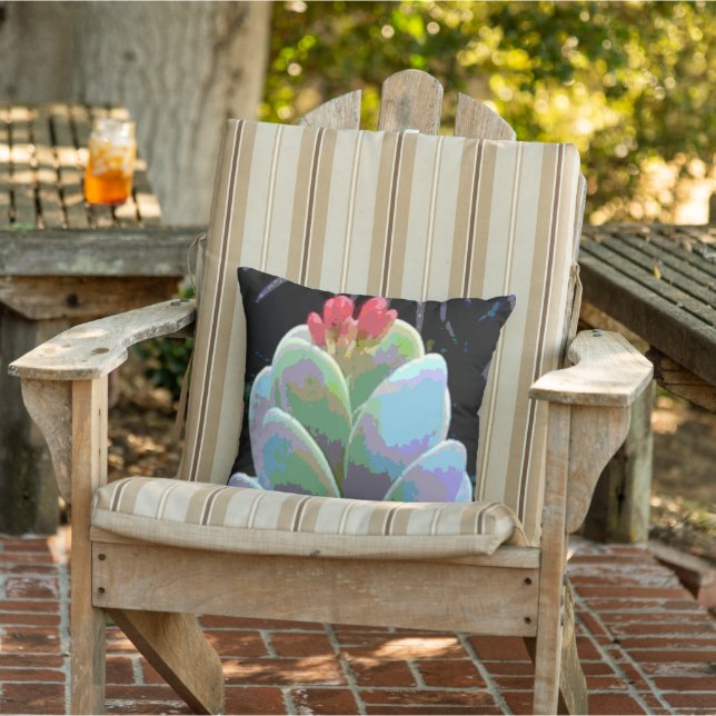 Cactus Flower Buds Outdoor Pillow (Chair)