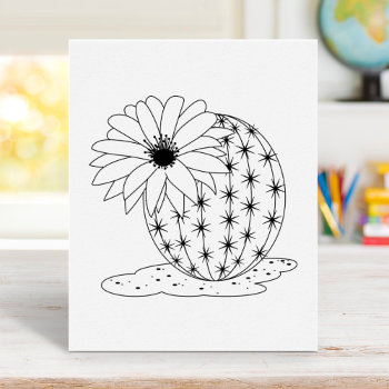 Cactus Flower Coloring Page Poster by Chibibi at Zazzle