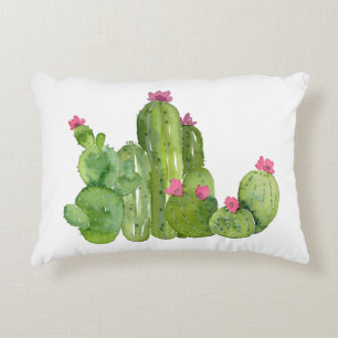 Cactus Flower Desert Art Southwest Custom Text Fun Accent Pillow