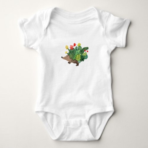 Cactus Flower hedgehog Baby Bodysuit