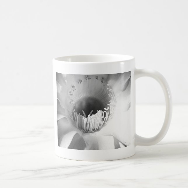 Cactus Flower in Black and White #succulent Coffee Mug (Right)