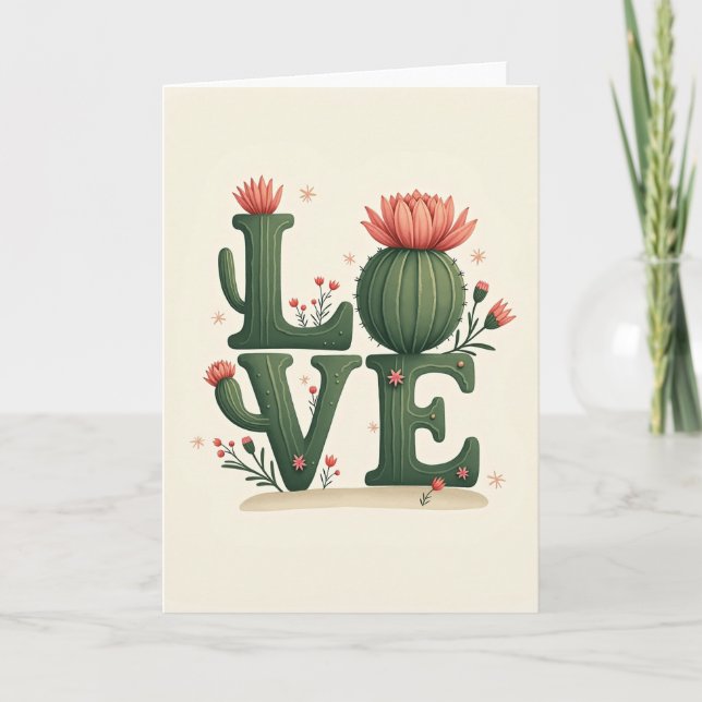Cactus Flower Mothers Day Card (Front)