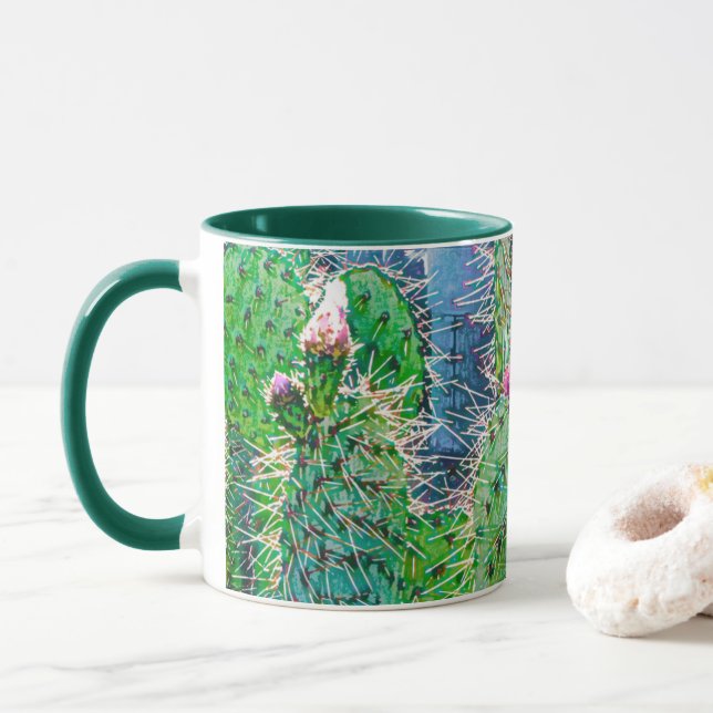 Cactus Flower Mug (With Donut)