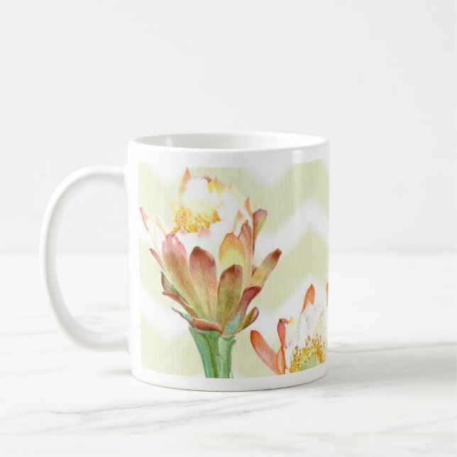 cactus flower & orchid coffee mug (Left)