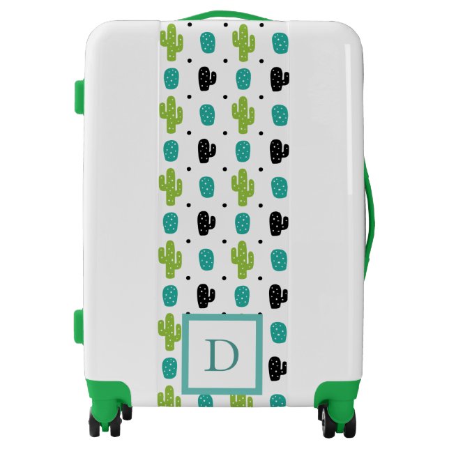 Cactus flower pattern design luggage (Front)