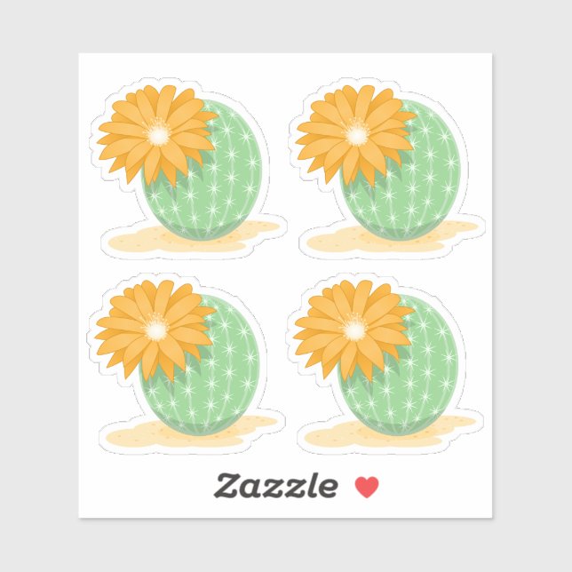 Cactus Flower Set of 4 Sticker (Sheet)