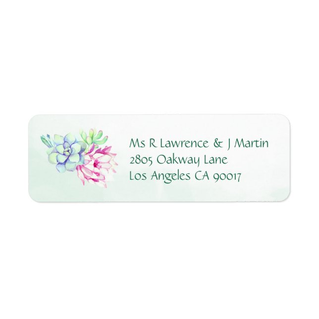Cactus Flower & Succulents Label (Front)