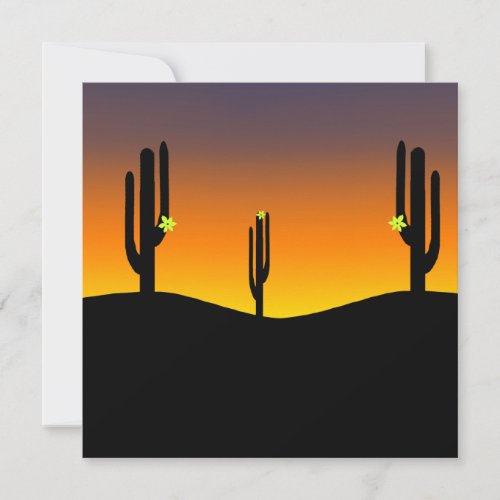 Cactus Flower Sunset Personalized Announcement