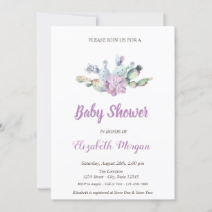 Cactus Flowers Baby Shower Invitation