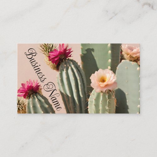 Cactus  Flowers Boho Business Card