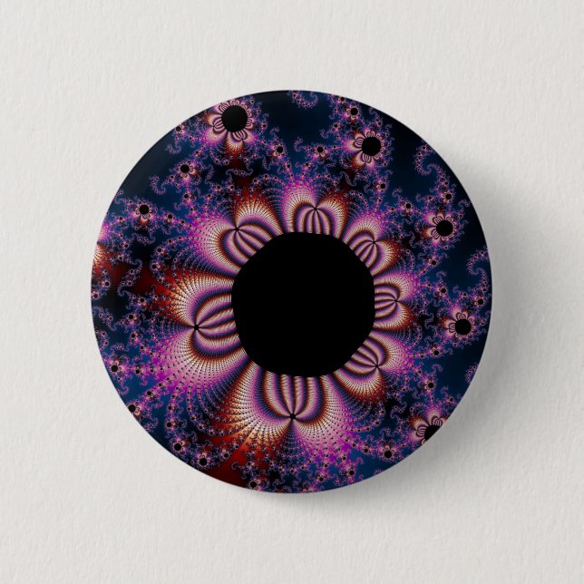 Cactus Flowers - Fractal Pinback Button (Front)