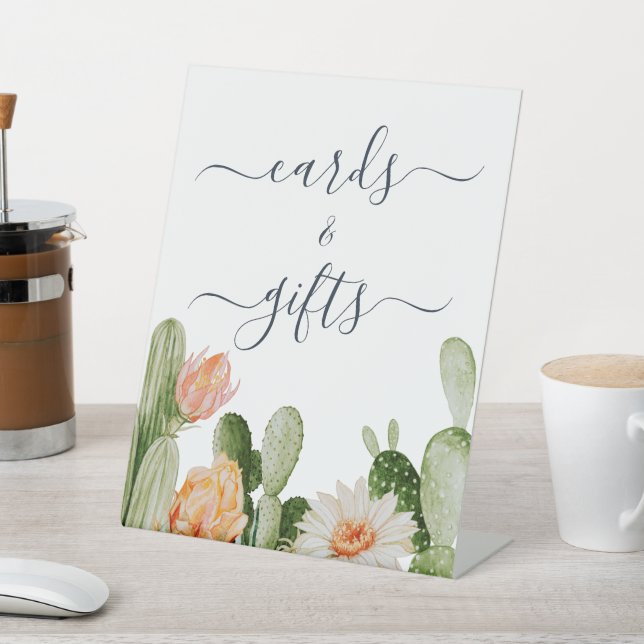 Cactus Flowers Greenery Shower Cards & Gifts Sign (In SItu)