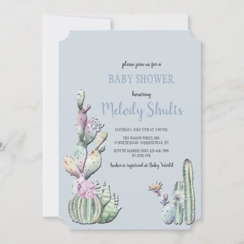 Cactus Flowers Invitation