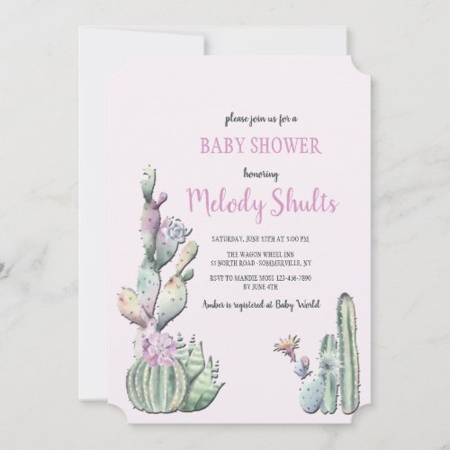 Cactus Flowers Invitation