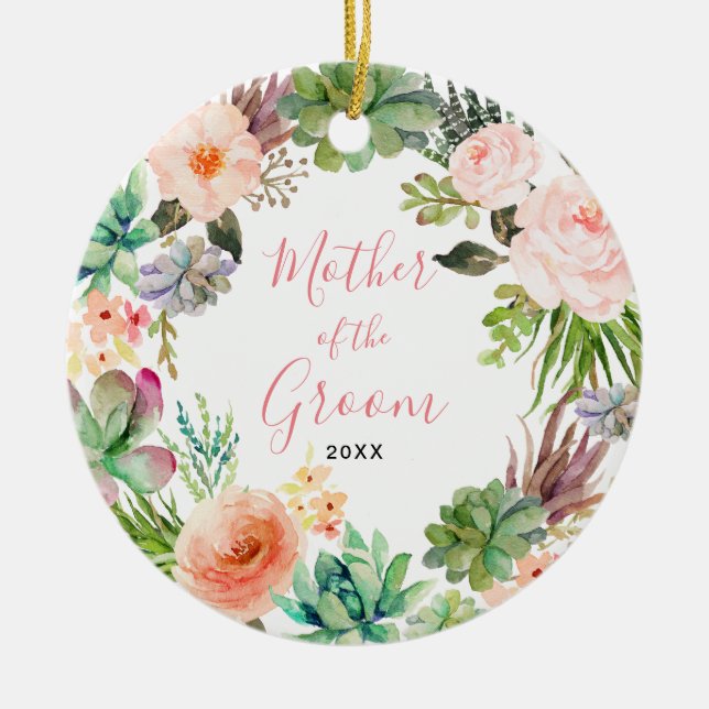 Cactus Flowers Mother of the Groom Ornament (Front)