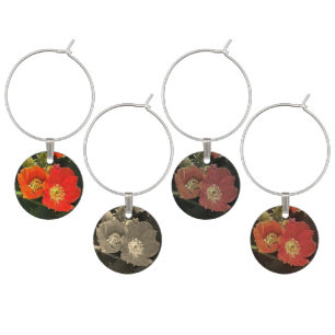 Cactus Flowers Pretty Minimalist Southwest Floral Wine Charm