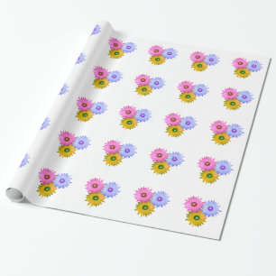 Cactus flowers wrapping paper
