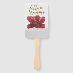 Cactus Follow Your Dreams Hand Fan