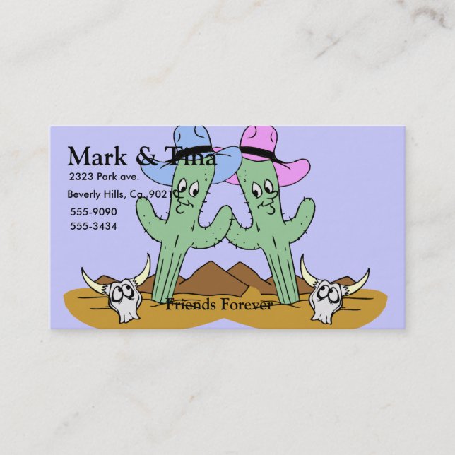 Cactus Friends Set Business Card (Front)
